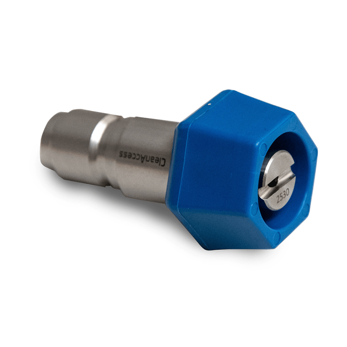 Lanca pianowa ULTRA HYGIENIC® Antimicrobial 70 mm z dyszą 15/30 – strumień płaski, niebieska