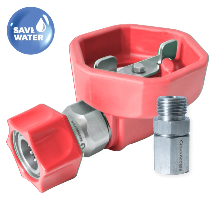 Zawór kulowy ULTRA HYGIENIC® ½’’ – osłona gumowa, czerwony – SAVE WATER